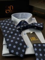 Twilight Navy Tie - 8 cm - With Pocket Square - Image 2