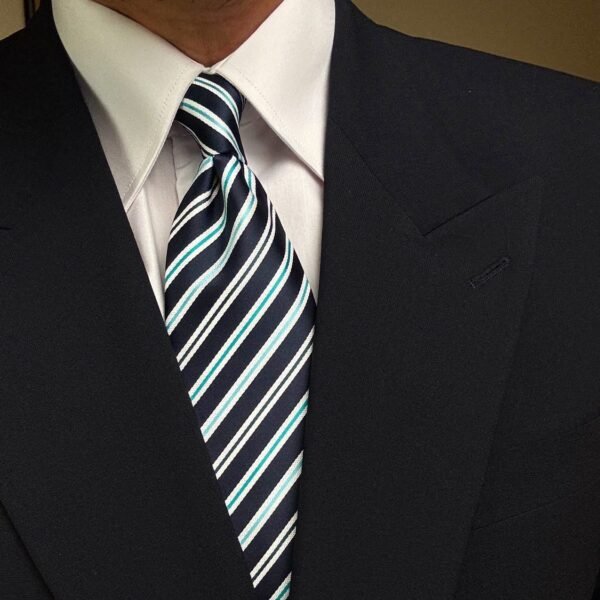 Blue Mix Strips Tie - 8.5 cm