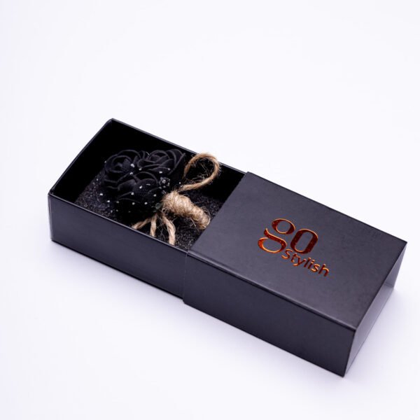 Black Flower Lapel Pin