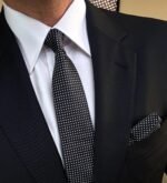 Black & White Dots Tie - 7 cm - With Pocket Square - Image 3