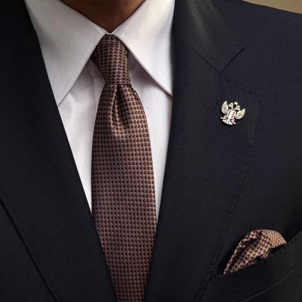 Camel Tan Tie - 7 cm - With Pocket Square