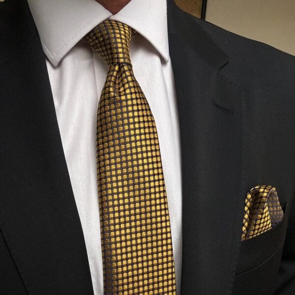 California Gold Tie - 8 cm - With Pocket Square