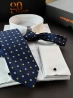 Blue Squares Tie - 8 cm - Image 4