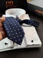 Blue Squares Tie - 8 cm - Image 2