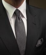 Gray with White Dots Tie - 7 cm - With Pocket Square