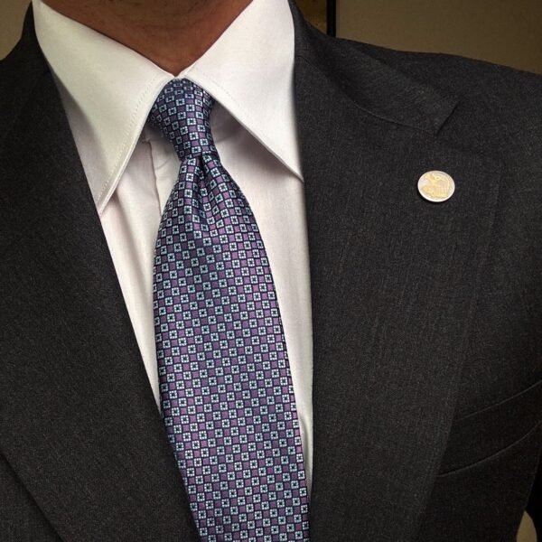 Purple Squares Tie - 8 cm
