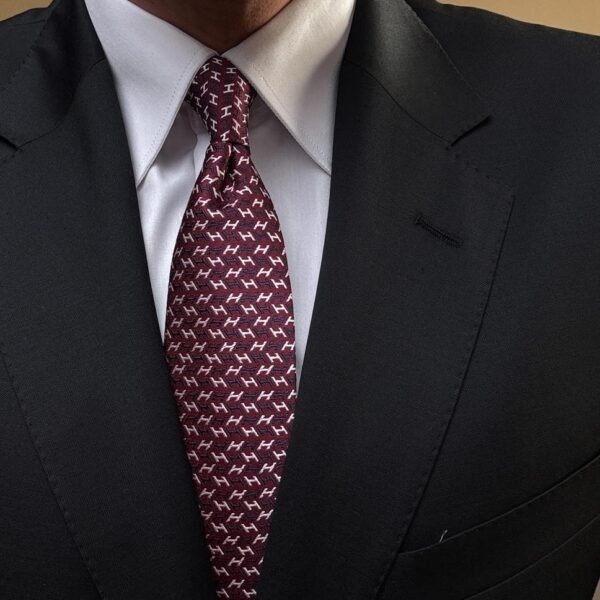 Burgundy H Tie - 8 cm