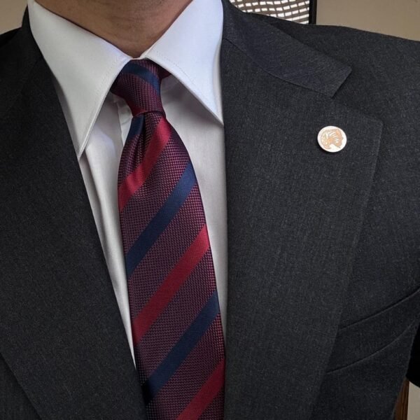 Regal Burgundy Striped Tie - 7 cm