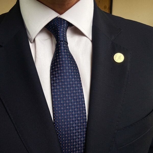 Blue with Orange & Yellow Dots Tie - 7 cm