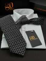 Black H Tie - 8 cm - Image 2