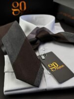 Brown Strips Tie - 7 cm - Image 2