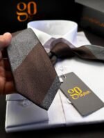 Brown Strips Tie - 7 cm - Image 3