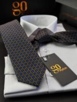 Blue & Yellow Circles Tie - 7 cm - Image 2