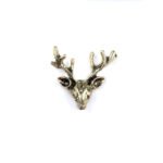 Stag Deer Head Lapel Pin - Bronze