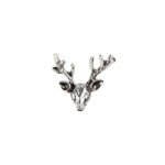Stag Deer Head Lapel Pin - Silver