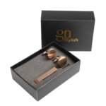 Tie Bar + Cufflinks (Round) – Rose Gold