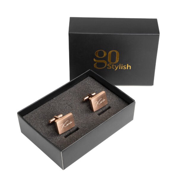 Cufflinks – Rose Gold – Laser Engraving