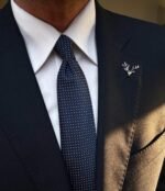 Navy Blue with White Dots Tie - 7 cm