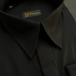 Black Shirt Without Collar Pin