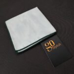 Pocket Square - White with Green Line