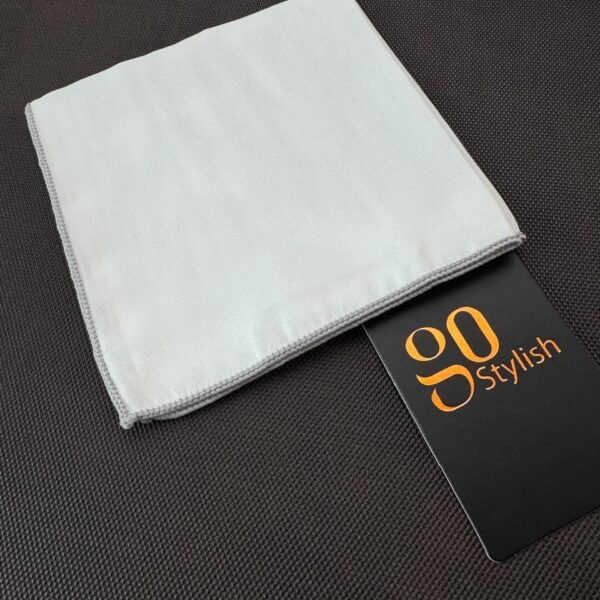 Pocket Square - White with Gray Line