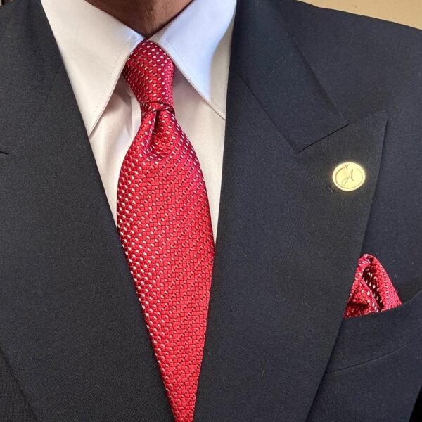 Red Signature Tie - 8 cm - With Pocket Square