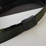 Fabric Casual Double Face Belt with Reversible Buckle ''Black & Navy Green''