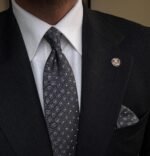 Gray Drops Tie - 8 cm - With Pocket Square - Image 3