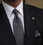 Gray Drops Tie - 8 cm - With Pocket Square