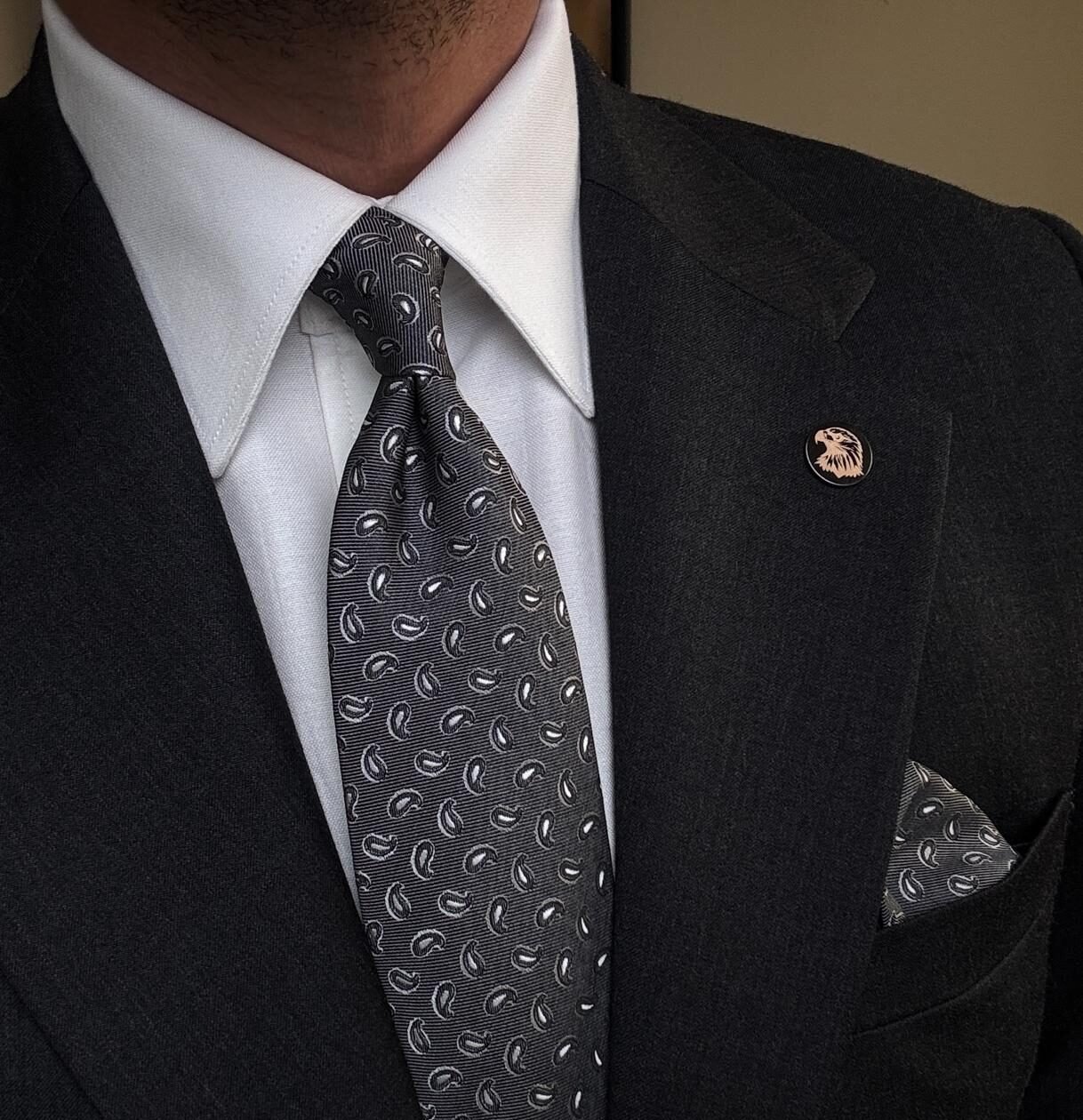 WhatsApp Image 2025-08-14 at 6.25.02 PM (8) Gray Drops Tie - 8 cm - With Pocket Square - Image 1