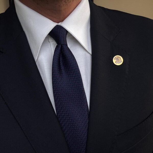 Navy Blue with Red Dots Tie - 7 cm