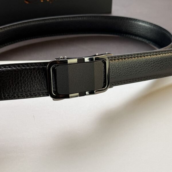 Black ''Track'' Leather Belt