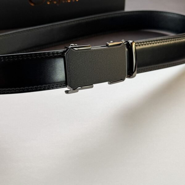 Black ''Track'' Leather Belt