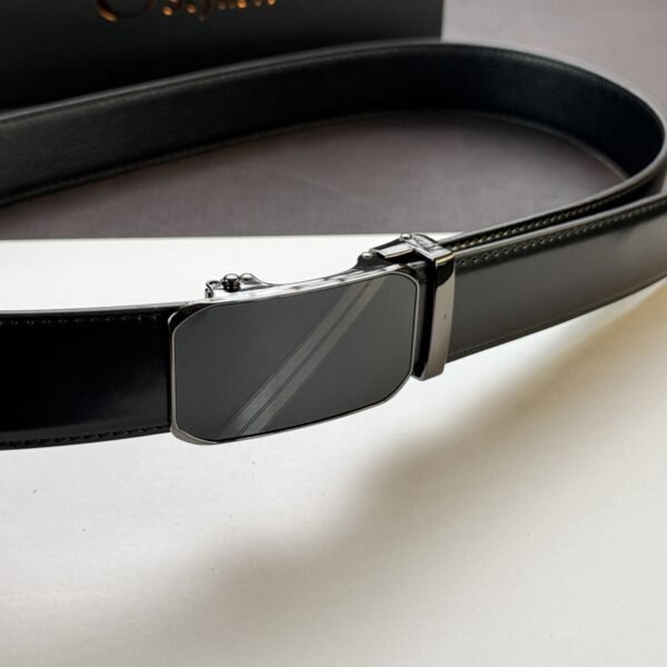 Black ''Track'' Leather Belt