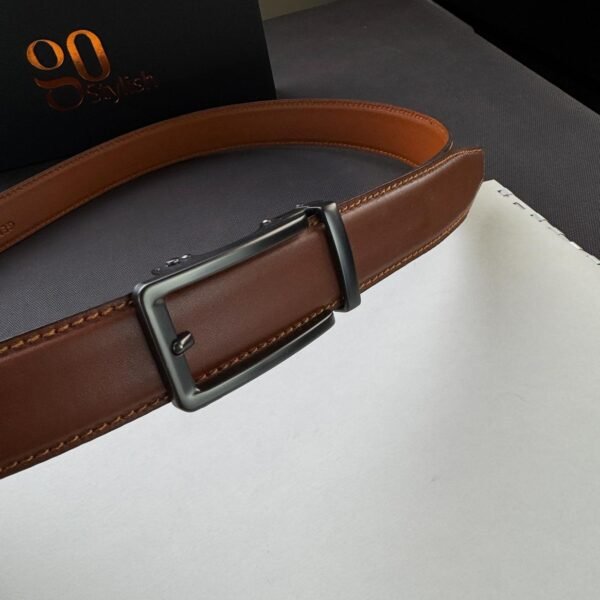 Havana Brown ''Track'' Leather Belt