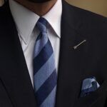 Admiral Stripe Tie - 7 cm - With Pocket Square