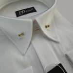 White Shirt With Collar Pin