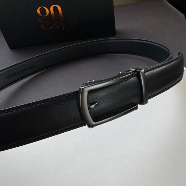 Black ''Track'' Leather Belt