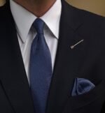 Navy Precision Tie - 7 cm - With Pocket Square