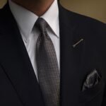 Bronze Squares Tie - 7 cm - With Pocket Square