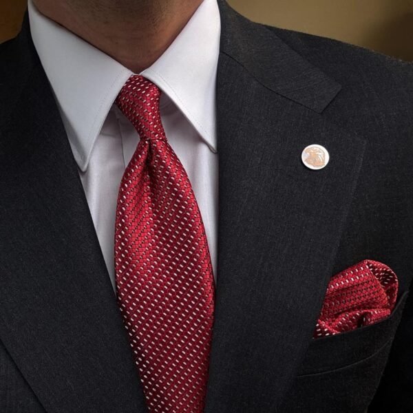 Red Signature Tie - 8 cm - With Pocket Square