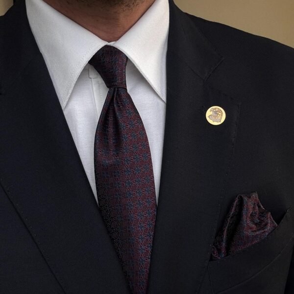 Burgundy Chess Tie - 7 cm - With Pocket Square