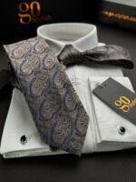 Vintage Beige Tie - 8 cm - Image 3