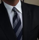 Dark Blue Stiped Tie - 8 cm
