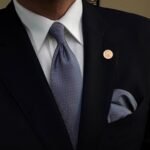 Light Blue with Yellow Dots Tie - 8 cm - With Pocket Square