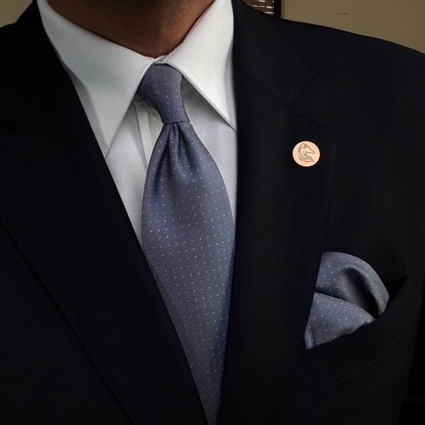 Light Blue with Yellow Dots Tie - 8 cm - With Pocket Square