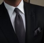 Micro Black & White Dots Tie - 8 cm - With Pocket Square