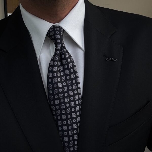 Black & Gray Shapes Tie - 8 cm
