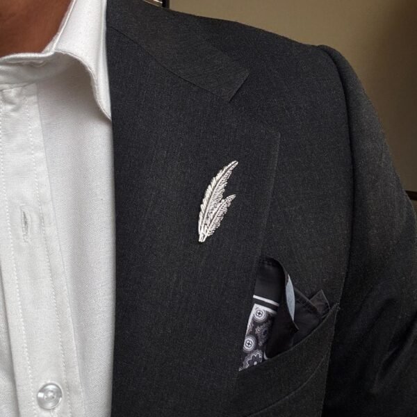 Quill (Double) Lapel Pin - Vintage Silver