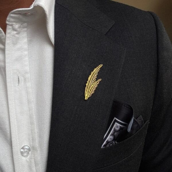 Quill (Double) Lapel Pin - Vintage Gold